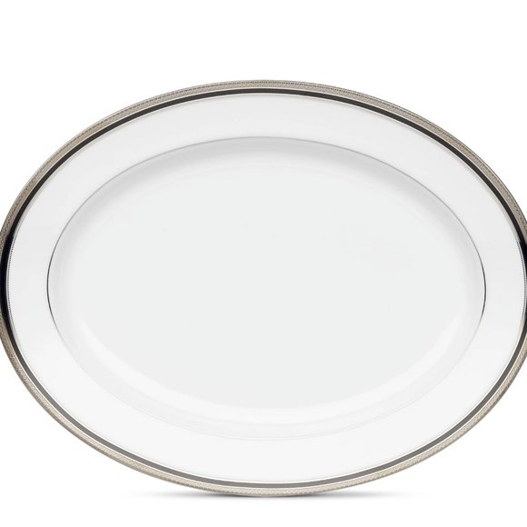 Noritake Austin Platinum Oval Platter, 14-Inch - Picture 1 of 2